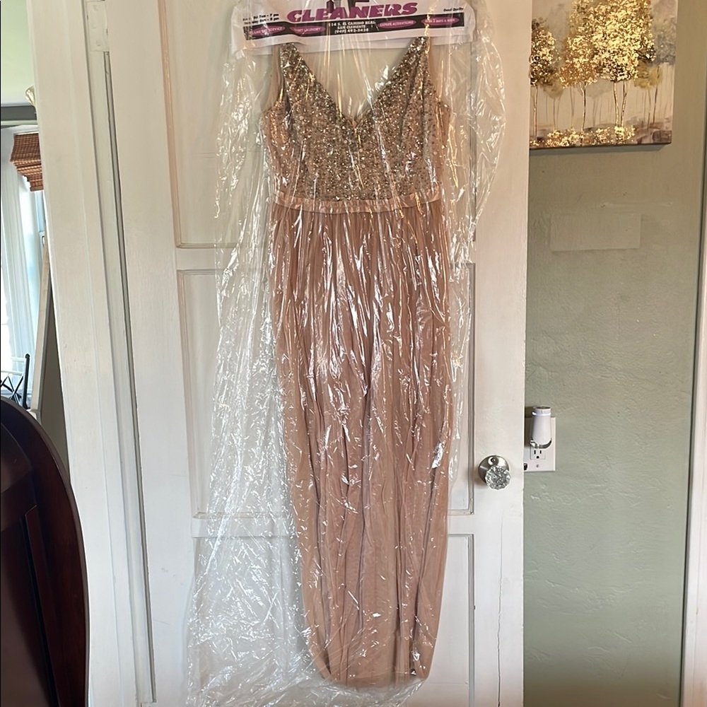 Sparkling Dusty Rose Bridesmaid Gown
